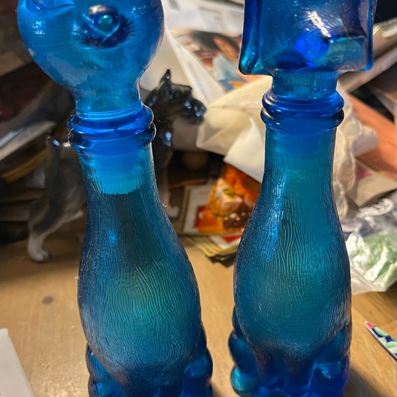 Vintage dog and cat glass decanters Italian genie bottles. Perfect shape. - Picture 8 of 8